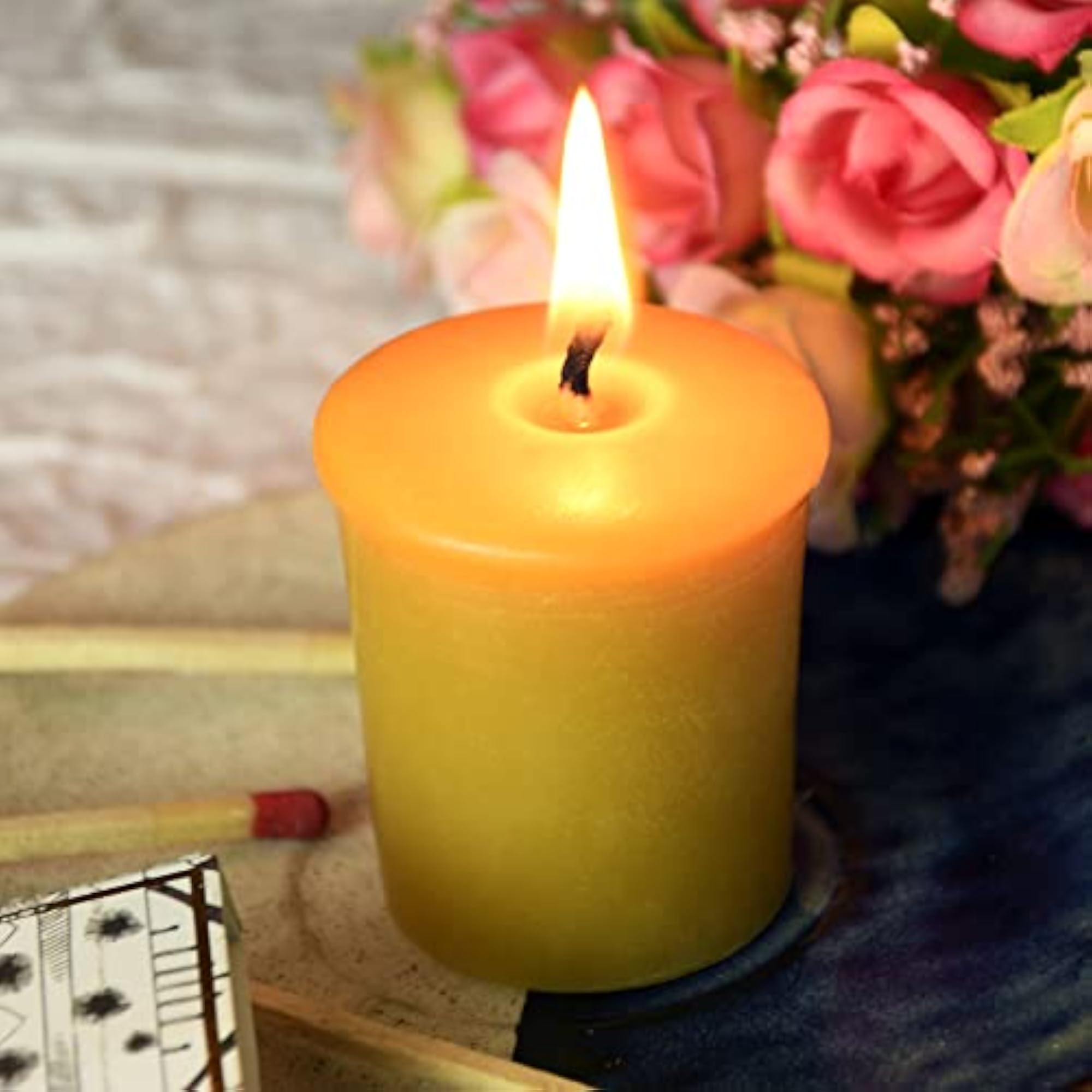 Pure Beeswax Votive Candles, 4 Pack Gift